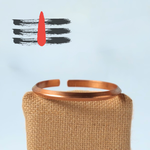 Slim copper cuff. Traditional kada design. Made of pure copper M5