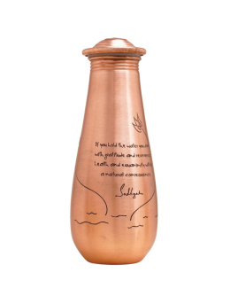 Copper water bottle with a quote from Sadhguru *capacity 700 ml