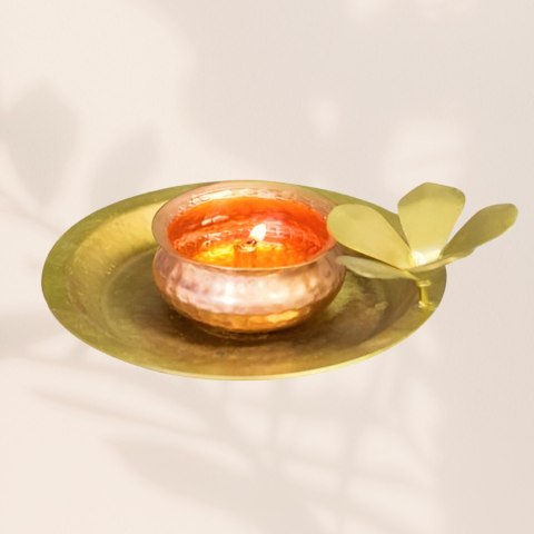 Beautiful Lotus Flower Motif ISHA (Hammered Flower Lamp)