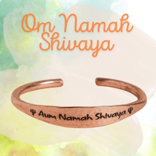 Aum Namah Shivaya Adjustable ISHA Hammered Copper Bracelet