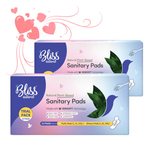 Bliss Natural Bliss Trial Pack (12 Pads) Pads 8 Fluffy Pads + 4 Slimmy Pads