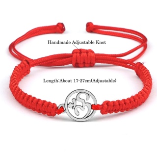 RED AUM bracelet stainless steel weave adjustable
