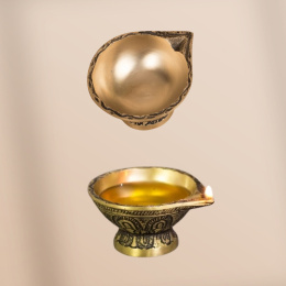 Diya Brass with Base (Handmade) ISHA Lamp