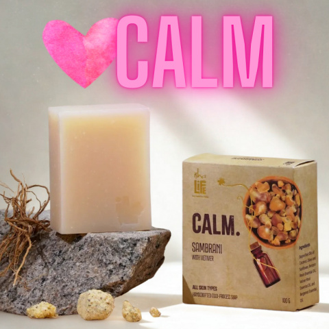 ISHA CALM Sambrani soap with vetiver, handmade