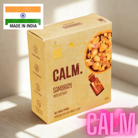 ISHA CALM Sambrani soap with vetiver, handmade