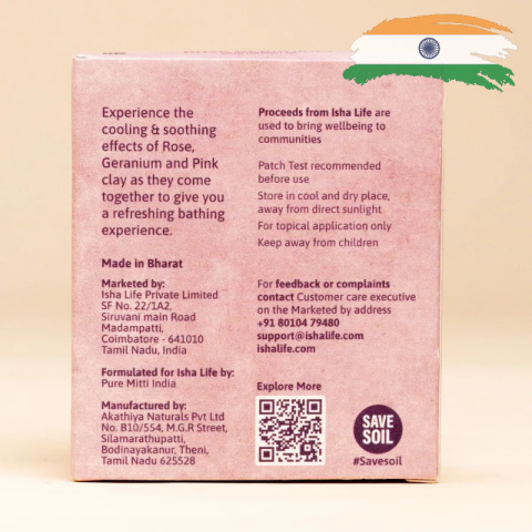 ISHA SOOTHE Handmade soap with rose geranium and coconut oil