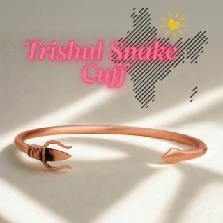 ISHA Trishul Snake Cuff bracelet 100% Copper