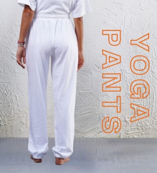 Unisex Organic Cotton Yoga Pants - White