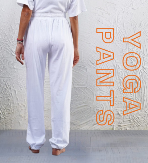 Unisex Organic Cotton Yoga Pants - White