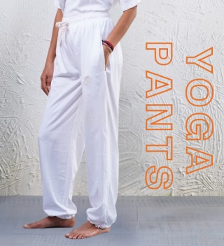 Unisex Organic Cotton Yoga Pants - White