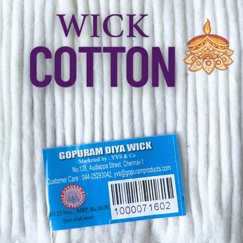 Cotton wicks LONG Diya lamps