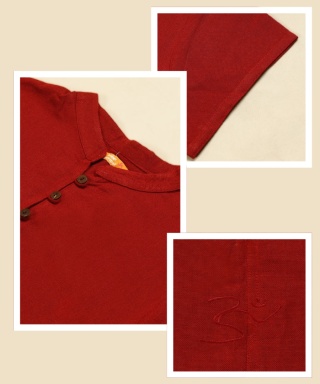 Women's 100% organic cotton jacket with embroidered "Aum" inscription - burgundy