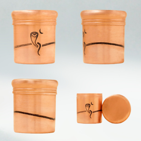 Copper box for vibhuti (high) - Naga