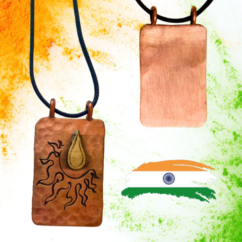 Surya Hammered Copper Pendant ISHA