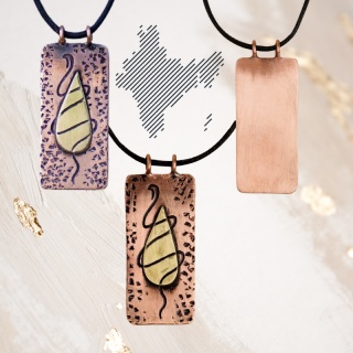 Third Eye - Wrought Copper Pendant in the Shape of a Third Eye