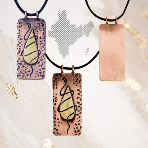 Third Eye - Wrought Copper Pendant in the Shape of a Third Eye