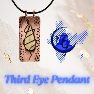 Third Eye - Wrought Copper Pendant in the Shape of a Third Eye