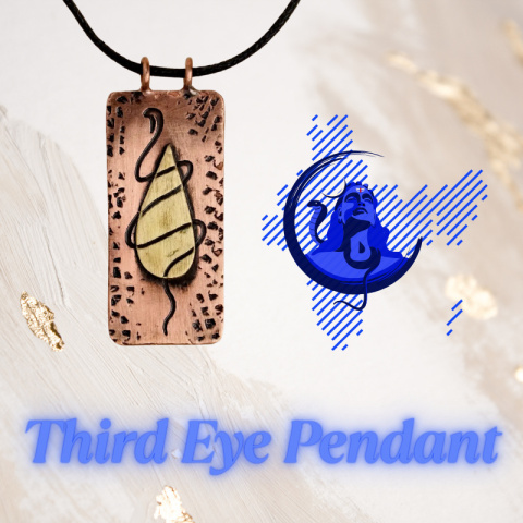 Third Eye - Wrought Copper Pendant in the Shape of a Third Eye