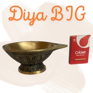 LARGE Diya Brass with Base (Handmade) ISHA Lamp