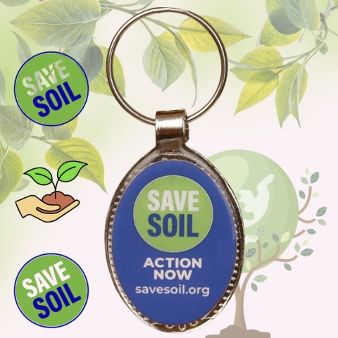 SAVE SOIL - ISHA Oval Keychain
