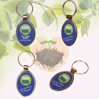 SAVE SOIL - ISHA Oval Keychain
