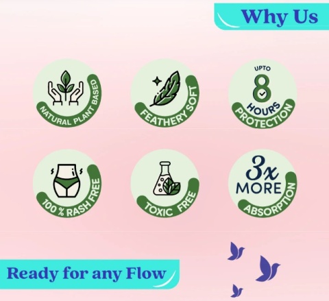 Bliss Organic Sanitary Pads XL Fluffy (6 Pack) | No rashes or irritations