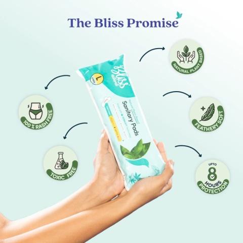 Bliss Organic Sanitary Pads L Fluffy (6 Pieces) Sanitary Napkins