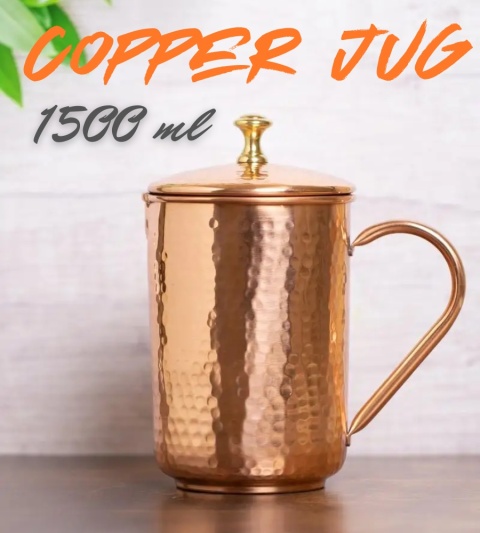 Hammered Copper Jug – 1500ml Copper ISHA