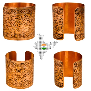 Etched COPPER STYLE Hand-Decorated and Etched Beautiful ISHA Copper Bracelet
