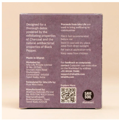 DETOX Handmade soap with activated charcoal and black pepper