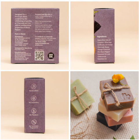 DETOX Handmade soap with activated charcoal and black pepper