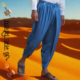 Dhoti - Colour INDIGO Panchakacham organic cotton - pants