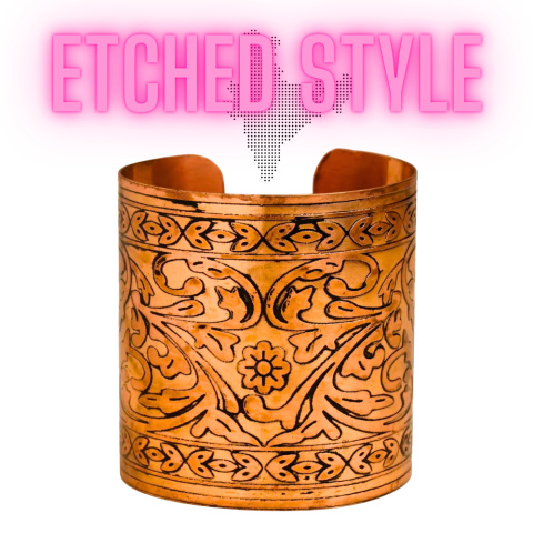 Etched COPPER STYLE Hand-Decorated and Etched Beautiful ISHA Copper Bracelet