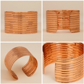 COPPER CUFF Hand-Decorated Beautiful Copper ISHA Bracelet