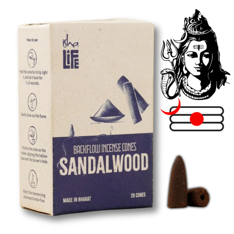 SANDALWOOD Conical Incense Sticks for Adiyogi Backflow 20 Conical Incense Sticks
