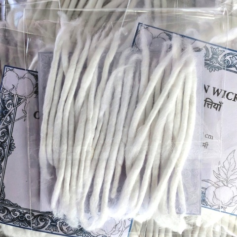 Cotton wicks LONG Diya lamps