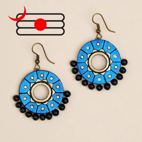 Enchanted Halo Earrings - Blue - Handmade by ISHA