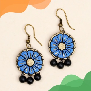 Midnight Bloom Terracotta Earrings - Handmade by ISHA