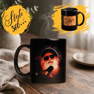 Ceramic cup Premium Sadhguru 360° - Black Color 360