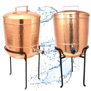 Copper Water Tank 8L Manually Hammered with Stand