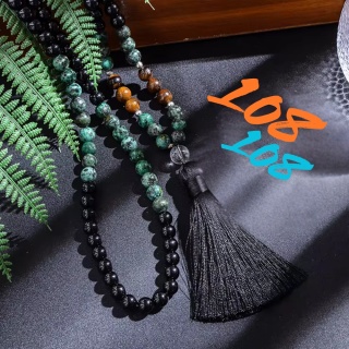 Mala 108 Path of Balance – Onyx, African Turkus and Tiger Eye Namascaram
