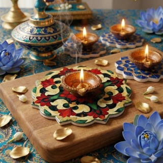 Mandir Ceramic stand from Grenada - a beautiful and practical pattern 3