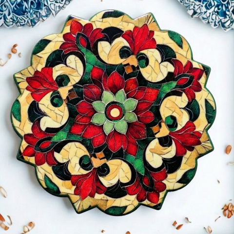 Mandir Ceramic stand from Grenada - a beautiful and practical pattern 3