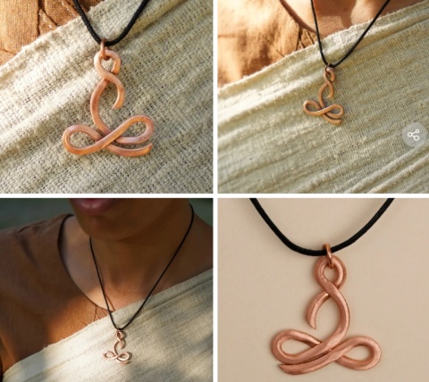 Copper Sadhaka Pendant with String - ISHA