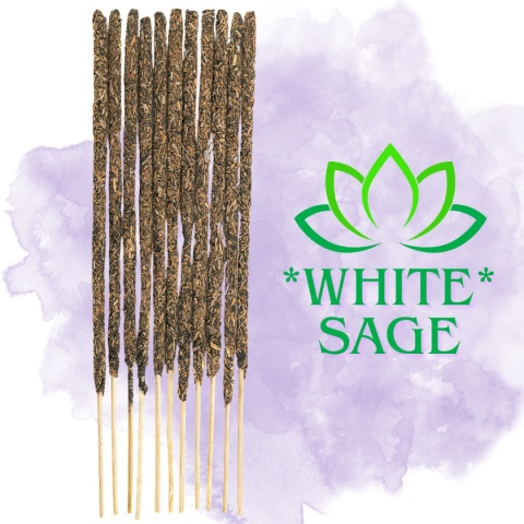 NATURAL BOTANICAL INCENSE STICKS WHITE SAGE MASALA 10 pcs.