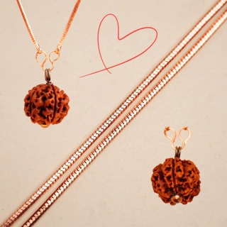 Long Chain - Rudraksha Panchamukhi Isha (five faced) with Copper Chain