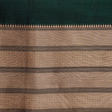 Midnight Green And Cream Consecrated Sari Cotton Devi LARGE Consecrated Sari Cotton Devi LARGE