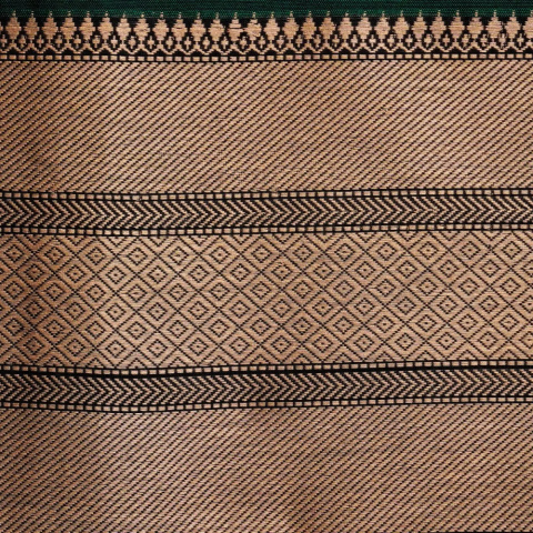 Midnight Green And Cream Consecrated Sari Cotton Devi LARGE Consecrated Sari Cotton Devi LARGE