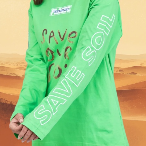 🌱 Save Soil Cotton T-Shirt – Green Energy of Your Support (Unisex)