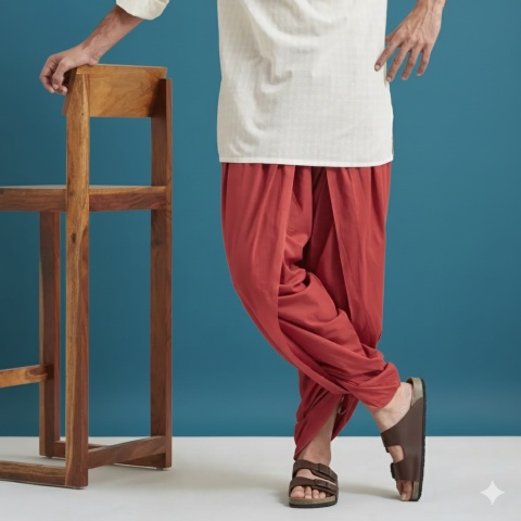Unisex Dhoti Pant - Red ISHA